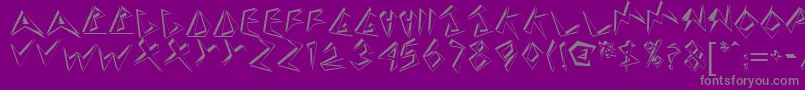 Stingershadow-Schriftart – Graue Schriften auf violettem Hintergrund