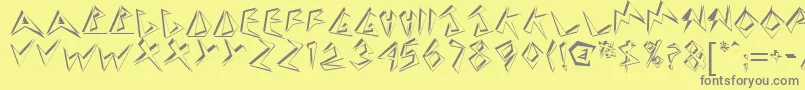 Stingershadow Font – Gray Fonts on Yellow Background