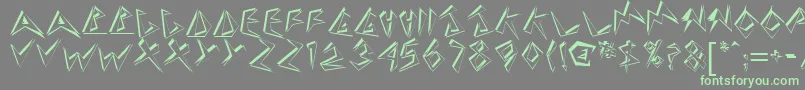 Fonte Stingershadow – fontes verdes em um fundo cinza