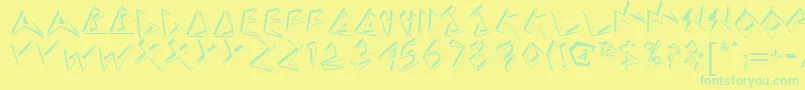 Stingershadow-Schriftart – Grüne Schriften auf gelbem Hintergrund
