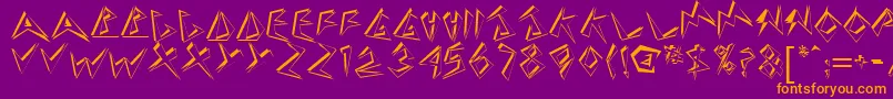 Fonte Stingershadow – fontes laranjas em um fundo violeta