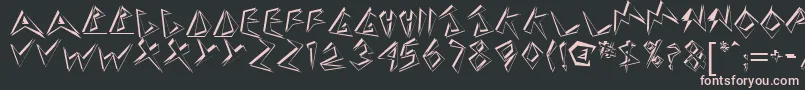 フォントStingershadow – 黒い背景にピンクのフォント