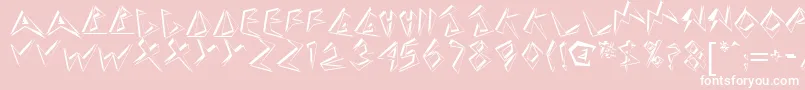 Stingershadow-Schriftart – Weiße Schriften auf rosa Hintergrund