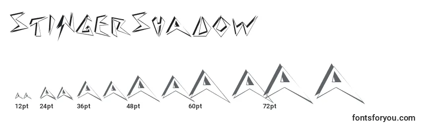 Размеры шрифта Stingershadow