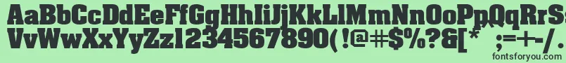 Ericabold-fontti – mustat fontit vihreällä taustalla