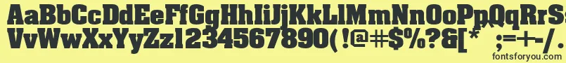 Ericabold-fontti – mustat fontit keltaisella taustalla