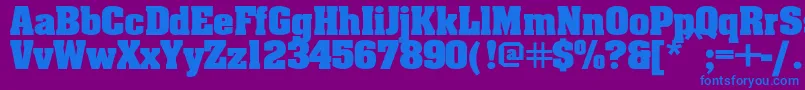 フォントEricabold – 紫色の背景に青い文字