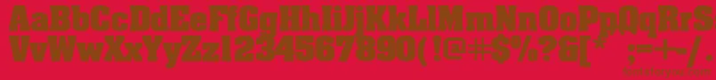 Ericabold-fontti – ruskeat fontit punaisella taustalla