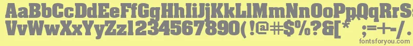 フォントEricabold – 黄色の背景に灰色の文字