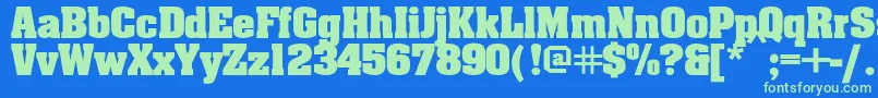 Ericabold Font – Green Fonts on Blue Background