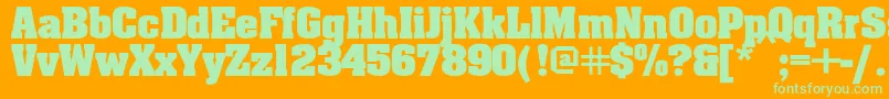Ericabold Font – Green Fonts on Orange Background