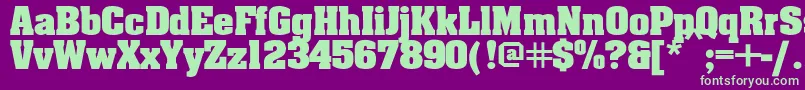 Шрифт Ericabold – зелёные шрифты на фиолетовом фоне