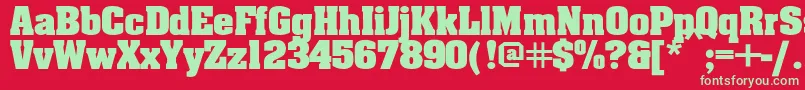 Ericabold Font – Green Fonts on Red Background