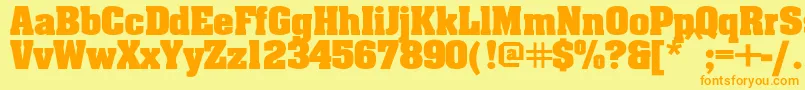 Ericabold Font – Orange Fonts on Yellow Background