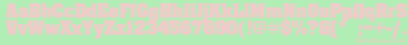 Ericabold-fontti – vaaleanpunaiset fontit vihreällä taustalla