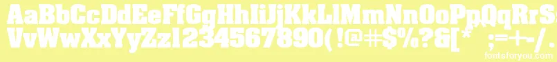 Ericabold-fontti – valkoiset fontit keltaisella taustalla