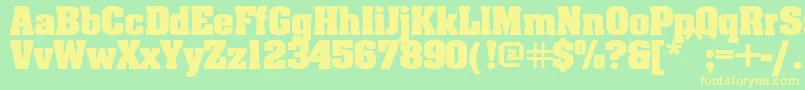 Ericabold Font – Yellow Fonts on Green Background