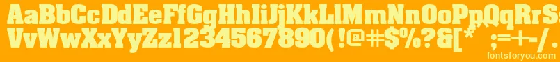 Ericabold Font – Yellow Fonts on Orange Background