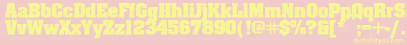 Ericabold-fontti – keltaiset fontit vaaleanpunaisella taustalla