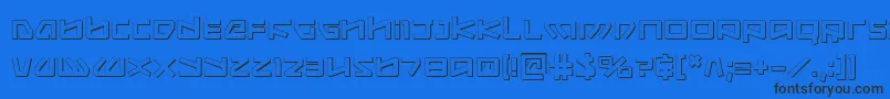 Kobold ffy-Schriftart – Schwarze Schriften auf blauem Hintergrund