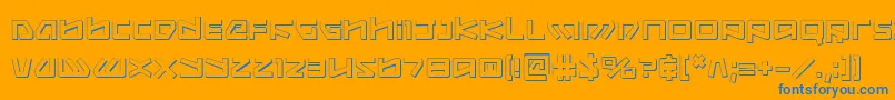 フォントKobold ffy – オレンジの背景に青い文字