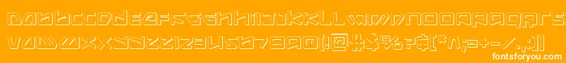 Kobold ffy-Schriftart – Weiße Schriften auf orangefarbenem Hintergrund
