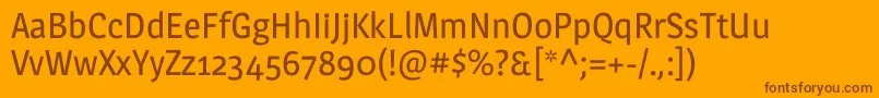 MagraRegular-Schriftart – Braune Schriften auf orangefarbenem Hintergrund