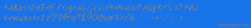 フォントRscuneifont – 青い背景に灰色の文字
