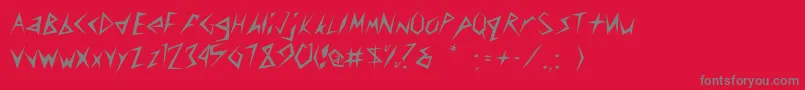 Rscuneifont-Schriftart – Graue Schriften auf rotem Hintergrund