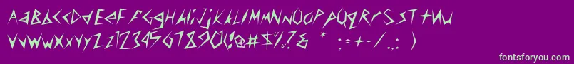フォントRscuneifont – 紫の背景に緑のフォント
