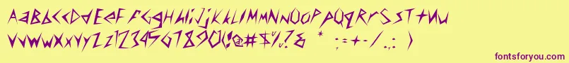 フォントRscuneifont – 紫色のフォント、黄色の背景
