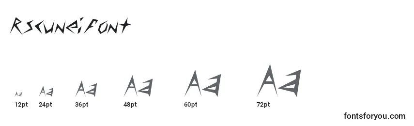 Rscuneifont Font Sizes