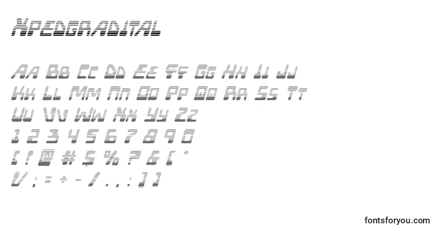 Schriftart Xpedgradital – Alphabet, Zahlen, spezielle Symbole