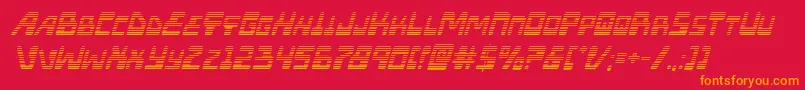 Xpedgradital-Schriftart – Orangefarbene Schriften auf rotem Hintergrund