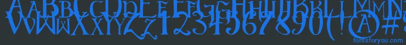 ElementaryGothic Font – Blue Fonts on Black Background