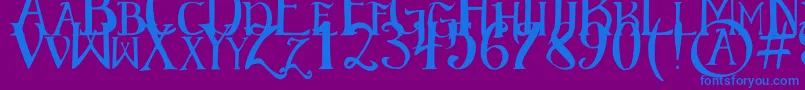 ElementaryGothic Font – Blue Fonts on Purple Background