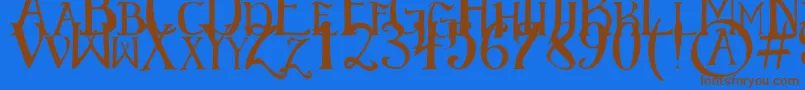 ElementaryGothic Font – Brown Fonts on Blue Background