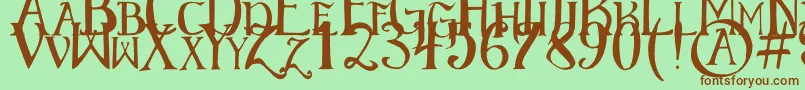 ElementaryGothic Font – Brown Fonts on Green Background