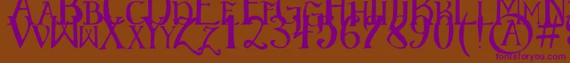 ElementaryGothic-Schriftart – Violette Schriften auf braunem Hintergrund