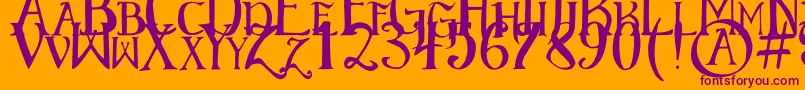 ElementaryGothic Font – Purple Fonts on Orange Background