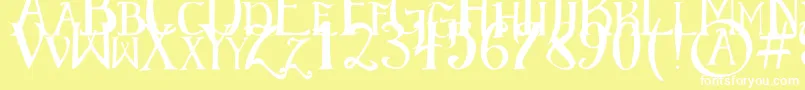 ElementaryGothic Font – White Fonts on Yellow Background