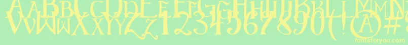 ElementaryGothic Font – Yellow Fonts on Green Background