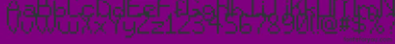 SpriteComic-fontti – mustat fontit violetilla taustalla