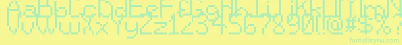 SpriteComic-Schriftart – Grüne Schriften auf gelbem Hintergrund