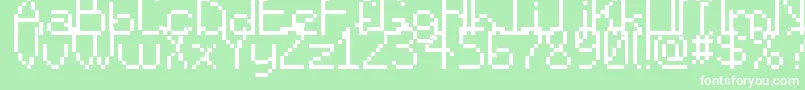 Czcionka SpriteComic – białe czcionki na zielonym tle