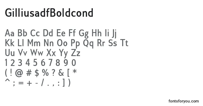 A fonte GilliusadfBoldcond – alfabeto, números, caracteres especiais