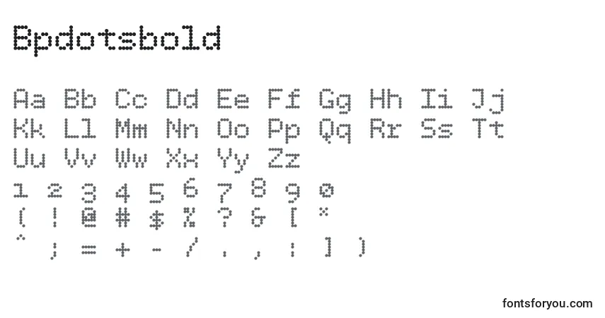 Schriftart Bpdotsbold – Alphabet, Zahlen, spezielle Symbole