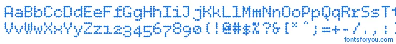 フォントBpdotsbold – 白い背景に青い文字