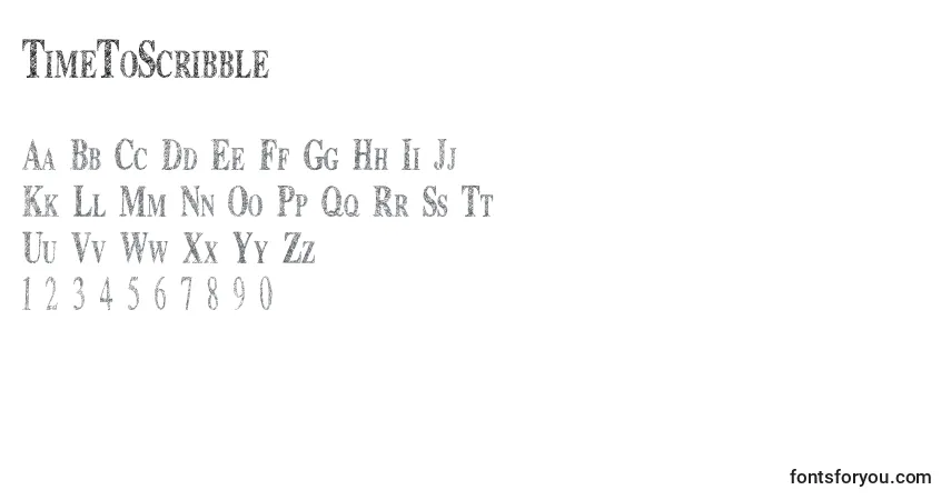 Schriftart TimeToScribble – Alphabet, Zahlen, spezielle Symbole