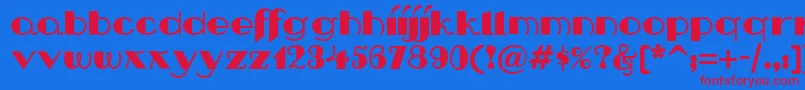 Czcionka Nip – czerwone czcionki na niebieskim tle